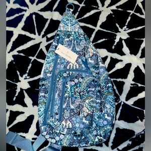 Vera Bradley Sling Backpack in Enchantment Blue (RETIRED PATTERN)